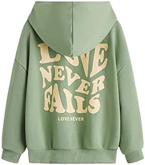 Floerns Girls Heart Graphic Print Long Sleeve Hooded Sweatshirt Pullover Tops