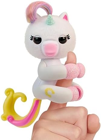 Fingerlings 2023 New Interactive Baby Unicorn Reacts to Touch – 70+ Sounds & Reactions – Lulu (White)