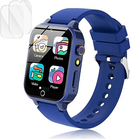 Luyiilo Smart Watch for Kids, Kids Smart Watch Boys Toys with 26 Puzzle Games, Touch Screen, HD Camera, Alarm Clock, Toys for Boys Ages 4-12 Years Old.Birthday Gift for Boys Girls (Blue)