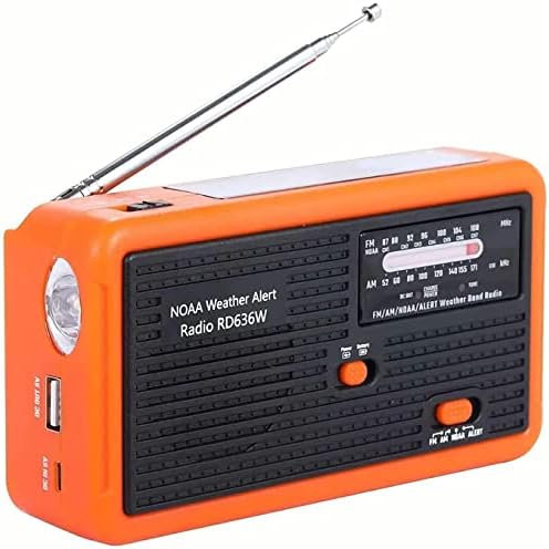 LEONYS Weather Radio Solar Hand Crank Emergency Radio AM/FM/NOAA Weather Alert Portable Radio with Flashlight, Cellphone Charger and SOS Alarm