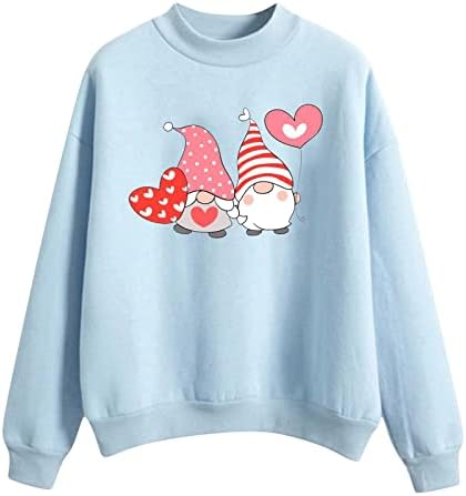 Miekld Women Valentine’s Day Printing Sweatshirt Crewneck Sweatshirts,Knit Tops,Ugly Sweater Christmas,Graphic Sweaters