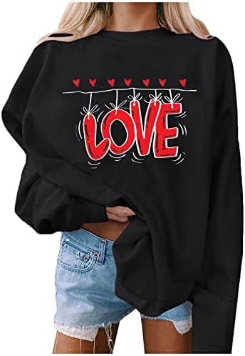 Miekld Women Valentine’s Day Printing Sweatshirt Cotton Sweaters,Knit Tops,Ugly Sweater Christmas,Ugly Christmas Sweaters