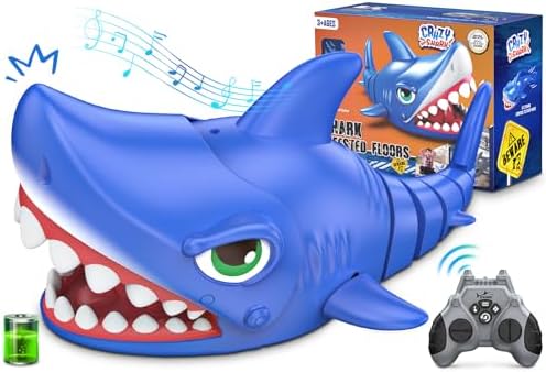 KIDDITOY Remote Control Shark Toys for Kids 3+, [2023] Rechargeable RC Shark Robot – Realistic Biting Action, Interactive Robot Toys Gifts for Boys Ages 3-12, Kids Stocking Stuffers Birthday Gifts