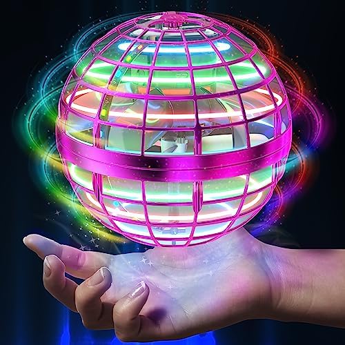 AMERFIST 2023 Flying Orb Ball Toy,Cosmic Globe Boomerang Hover Ball Galactic Fidget Spinner, Hand Drone Orbit, Cool Toys Gift for 6 7 8 9 10+ Year Old Boys Girls Teens Outdoor Toys(Pink)