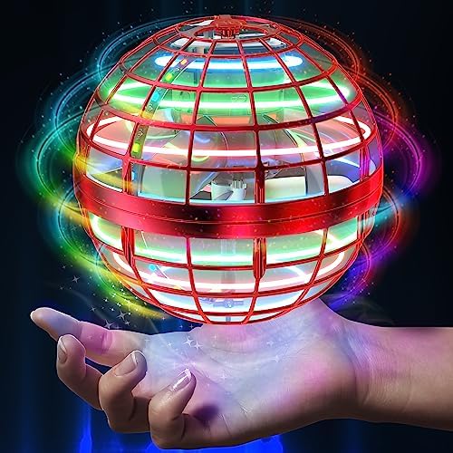 AMERFIST 2023 Flying Orb Ball Toy,Cosmic Globe Boomerang Hover Ball Galactic Fidget Spinner, Hand Drone Orbit, Cool Toys Gift for 6 7 8 9 10+ Year Old Boys Girls Teens Outdoor Toys(Red)