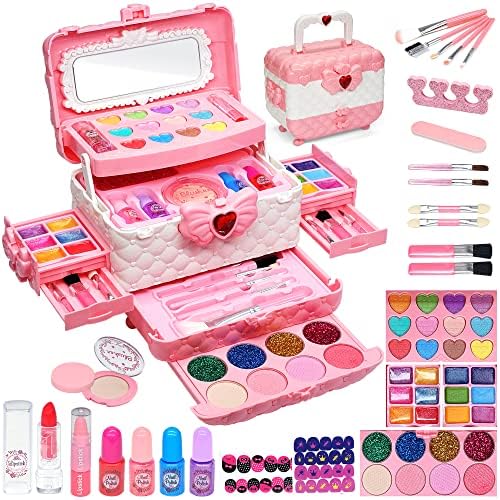 Kids Makeup Kit for Girl – Kids Makeup Kit Toys for Girls,Play Real Makeup Girls Toys, Washable Make Up for Little Girls, Non ToxicToddlers Pretend Cosmetic Kits,Age3-12 Year Old Children Gift