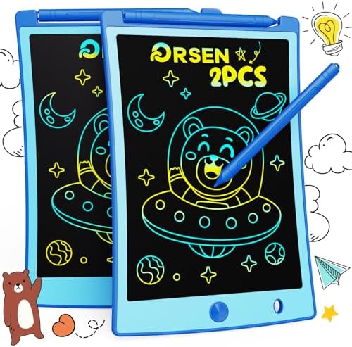 ORSEN 2 Pack LCD Writing Tablet for Kids, Colorful Doodle Board Drawing Pad for Kids, Learning Educational Toy Gift for Age 3 4 5 6 7 8 Year Old Girls Boys Toddlers