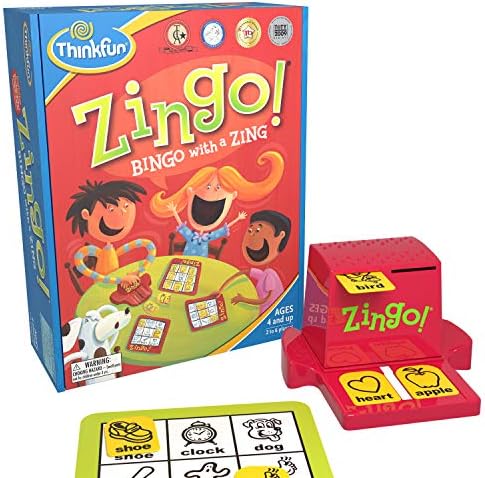 ThinkFun Zingo Bingo Award Winning Preschool Game for Pre/ Early Readers Age 4 and Up – One of the Most Popular Board Games Boys Girls their Parents, Amazon Exclusive Version