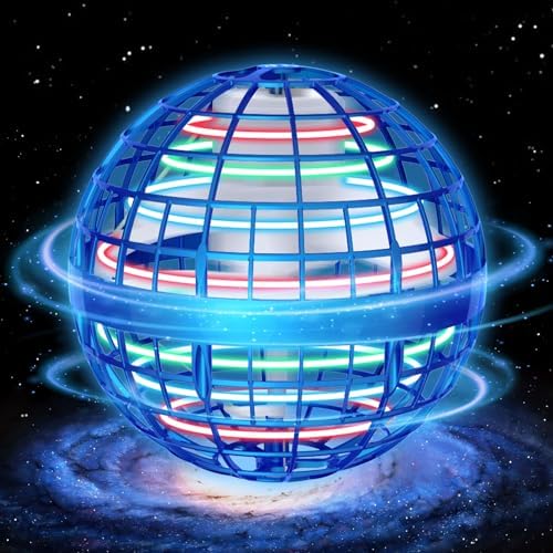 Galaxy Flying Orb Ball Toys – 2023 Upgraded Cosmic Globe Boomerang Ball Hover Ball for Kids Adult Boys Girls 360°Rotating Indoor Outdoor Flying Ball Cool Toy Gift (Blue)