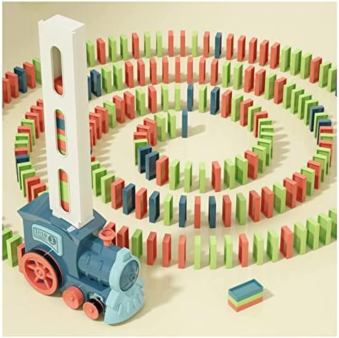 PREPHY Kids Games Domino Train Toys: 180PCS Automatic Stacking Creative Game 3+ Year Old – Stem Montessori Toy for Boys 4-6 – Summer Autistic Christmas Birthday Gifts 5 6 Toddler Girls Ages 4-8