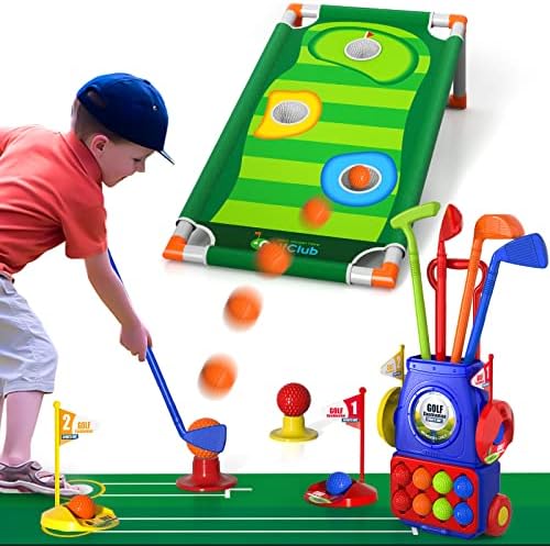 Bennol Upgraded Kids Toddler Golf Set, Indoor Outdoor Outside Golf Toys Gifts for 2 3 4 5 Year Old Boys, 1 2 3 4 5 Year Old Boys Toys Birthday Gifts Ideas, Outdoor Golf Set Toys Game for Kids Boys