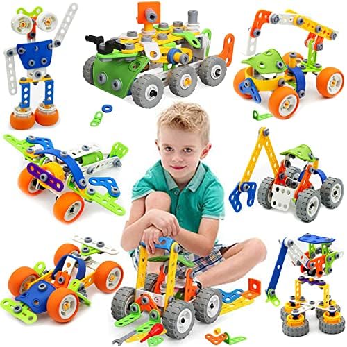 MOONTOY 175 Pieces STEM Toys Kit Building Blocks Learning Set for Age 4 5 6 7 8 9 10 Year Old Boy Girl Best Creative Game Fun Activity Superior Gift for Your Kid