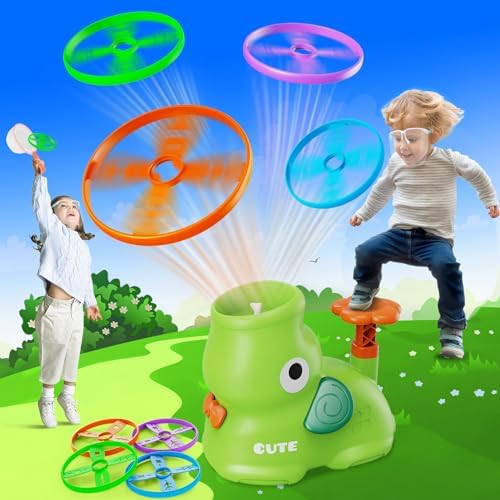 CPSYUB Outdoor Stomp Flying Disc Launcher Toys for Kids Ages 3 4 5 6 7 8, Elephant Butterfly Catching Game, Outside Yard Activities Chasing Toy, Outdoor Birthday Halloween for 3-8 Year Old Boys Girls