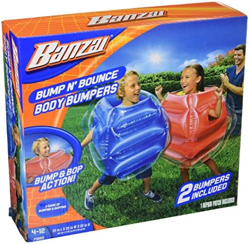 BANZAI: Bump N’ Bounce Body Bumpers, A Game of Bumping & Bopping, 2 Bumpers Included in Red & Blue, Fun & Safe Cushion Inflatable Surface, For Ages 4 and up