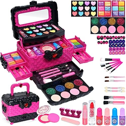 Kids Makeup Kit for Girl – Kids Makeup Kit Toys for Girls Washable Make Up for Little Girls,Non Toxic Toddlers Cosmetic Kits,Child Play Makeup Toys for Girls, Age 3-12 Year Old Children Gift