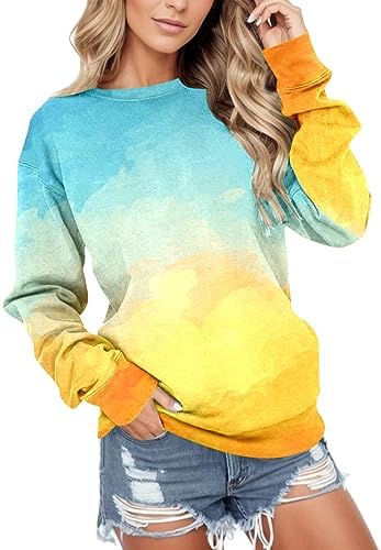 PeQAQ Womens Oversized Sweatshirts Hoodies Crew Neck Pullover Sweaters Casual Comfy Fall Tops Fashion Outfits Clothes 2023