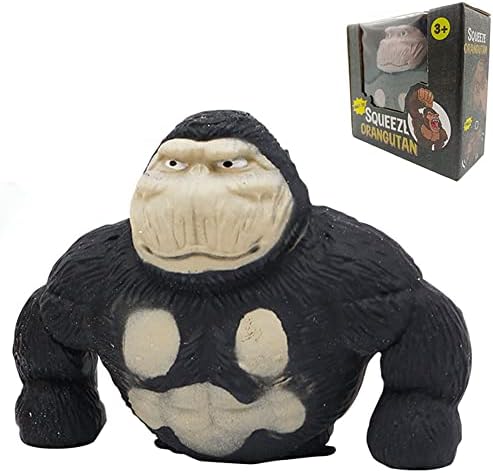 WAYFENGLI Squishy Monkey Toy,Tiktok Trending Stretchy Monkey Toy,Stress Relief & Decompression Toys,Squeeze Stress Monkey for Kids & Adults, Autism Relief,Gift idea(Black)