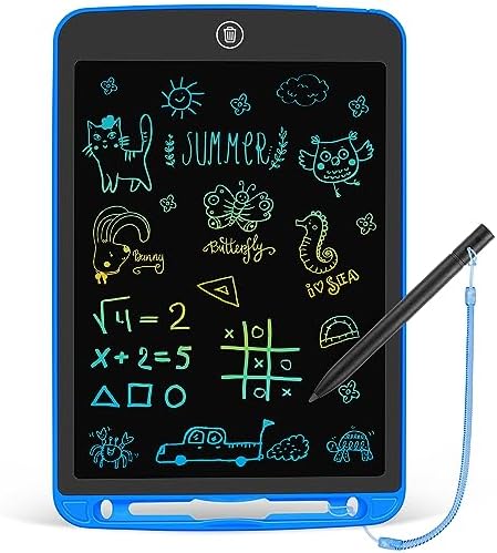 LCD Writing Tablet for Toddlers – 10 Inch Colorful Erasable Doodle Board – Reusable Electronic Painting Pad – Drawing Tablet- Educational Learning Toy for Boys and Girls Kids Ages 3-6 Year Old(Blue)