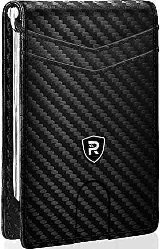 RIGSOR Slim Leather Wallet with RFID Shielding for Men – Black