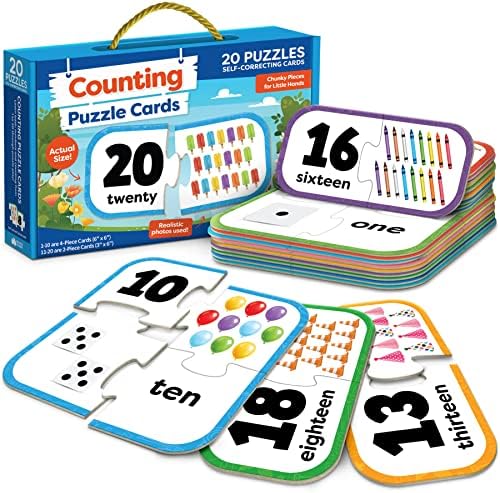 Number Puzzle Kindergarten Math Games – Number Matching Puzzle – Learning Numbers Puzzles Counting Toys for Toddlers Kids Ages 3-5 – Educational Toys Preschool Learning Activities Toddler Puzzles