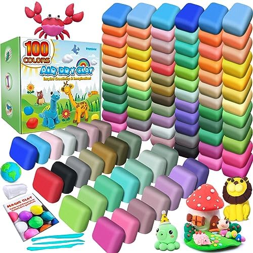 Air Dry Clay 100 Colors, Modeling Clay for Kids, DIY Molding Magic Clay, Gift for Kids