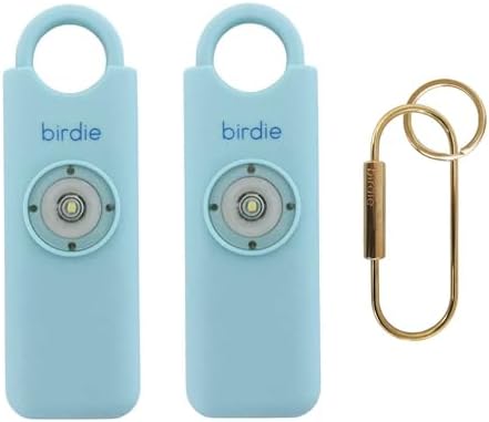 She’s Birdie–The Original Personal Safety Alarm for Women by Women–130dB Siren, Strobe Light and Key Chain in 8 Pop Colors (Aqua, 2 Pack)