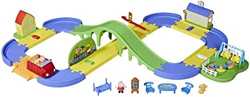 Peppa Pig All Around Peppa’s Town Playset with Car Track, Preschool Toys, Toys for 3 Year Old Girls and Boys and Up