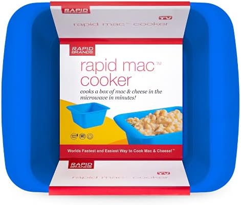 Rapid Mac Cooker | Microwave Macaroni & Cheese in 5 Minutes | Perfect for Dorm, Small Kitchen or Office | Dishwasher-Safe, Microwaveable, BPA-Free (Blue, 1-Pack)