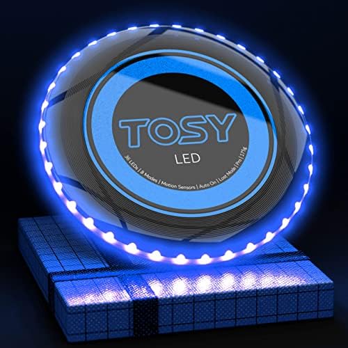 TOSY Flying Disc – 16 Million Color RGB or 36 or 360 LEDs, Extremely Bright, Smart Modes, Auto Light Up, Rechargeable, Valentine Gift, Easter Basket Stuffers for Men/Boys/Teens/Kids, 175g Frisbee