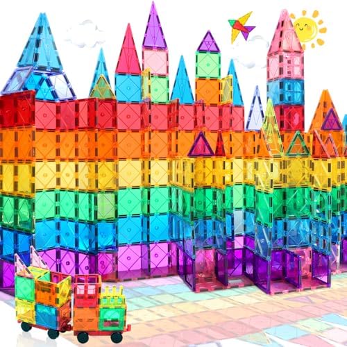 100PCS Magnetic Tiles Oversize Magnetic Building Blocks for Kids Ages 4-8, Educational Construction Toys for Toddlers 3-5, Birthday Gifts Toys for 3 4 5 6 7 8+Year Old Boys Girls