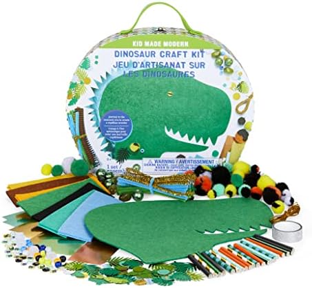 Kid Made Modern – Dinosaur Craft Kit – 250+ Piece Deluxe Craft Box for Kids Ages 6 7 8 9 10 11 12