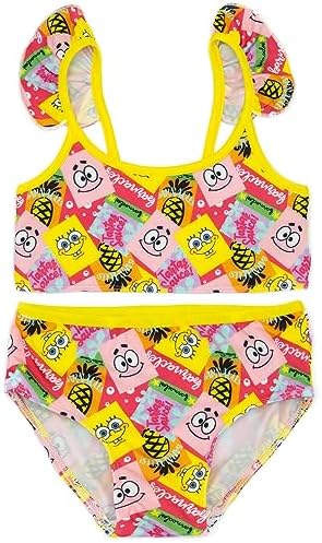 Spongebob Squarepants Bikini Girls Kids Yellow 2 Piece Swimsuit