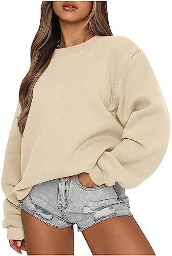 SHOPESSA Fall Shirts for Women 2023 Trendy Long Sleeve Vintage Western Top Crewneck Sweatshirt Women Preppy Sweater