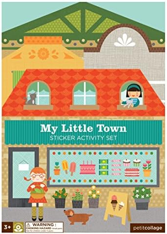 Petit Collage Sticker Activity Book, My Little Town – Giant Fold Out Sticker Book for Kids, Includes Over 100 Reusable Stickers – Activity Toys for Ages 4+